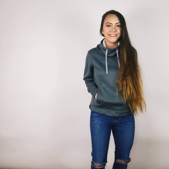 The North Face Funnel Neck Sweatshirt Gray - Picture 3 of 7